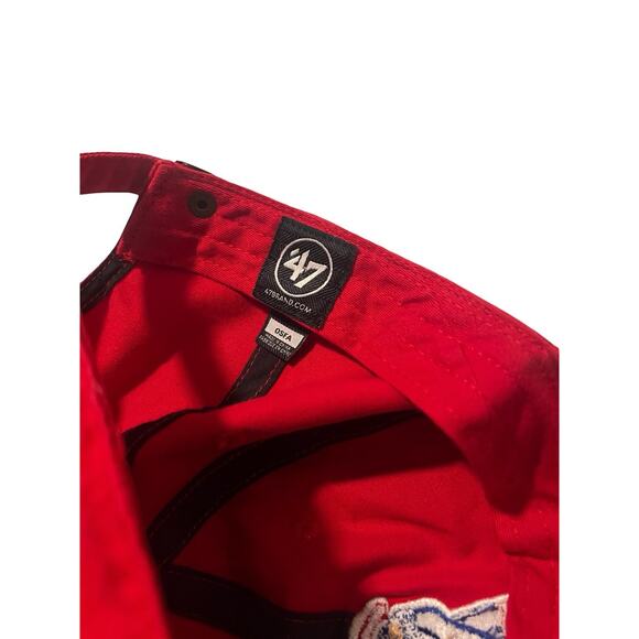 47 Brand New England Patriots Strapback Cap, Red, Football Retro Logo NFL| OSFA - Picture 5 of 9